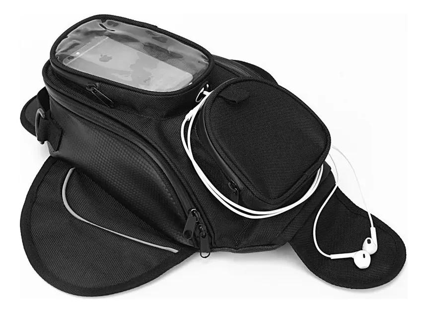 Alforge Bolsa Mala Universal De Tanque Da Moto Com Imã Cor Preto