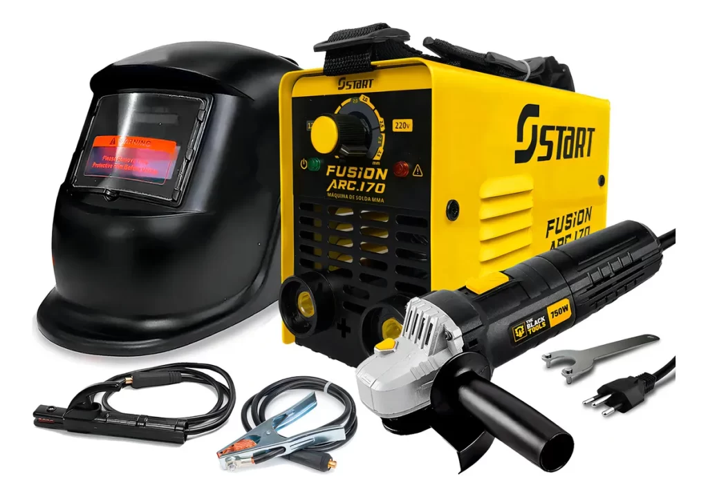 Kit Maquina Solda 170a + Esmerilhadeira Lixadeira
