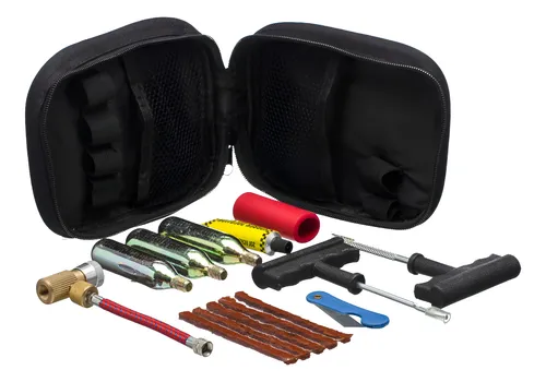 Kit Viagem De Moto Reparo Furo Conserto Pneu